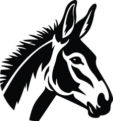 Black silhouette of donkey head