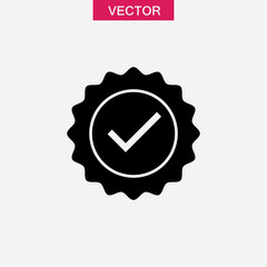 Guarantee, certified badge vector icon.vector flat black simple illustration for web and app..eps