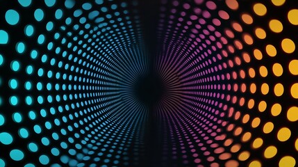 Fototapeta premium Colorful Abstract Dots in a Tunnel of Light