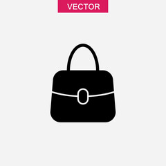 Woman Handbag vector icon,simple flat black trendy style illustration for web and app..eps