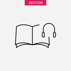 Audio book line icon. vector flat simple linear illustration for web and app..eps