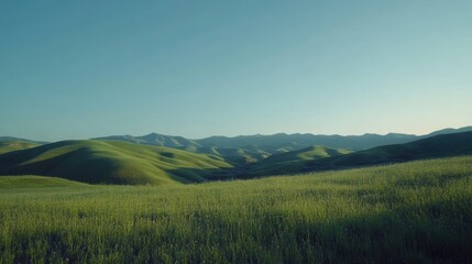 Fototapeta premium Day to Night Transformation of Rolling Hills Under a Clear Sky