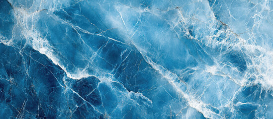 Fototapeta premium Blue marble texture with intricate white veins and luxurious abstract patterns