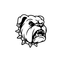 dog bulldog head logo drawing coloring line art style sketch classic vintage design illustration