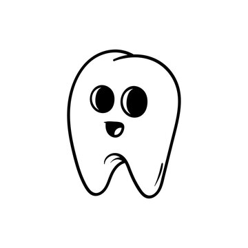 recommend clip art: teeth fun character drawing coloring line art style sketch classic vintage design illustration