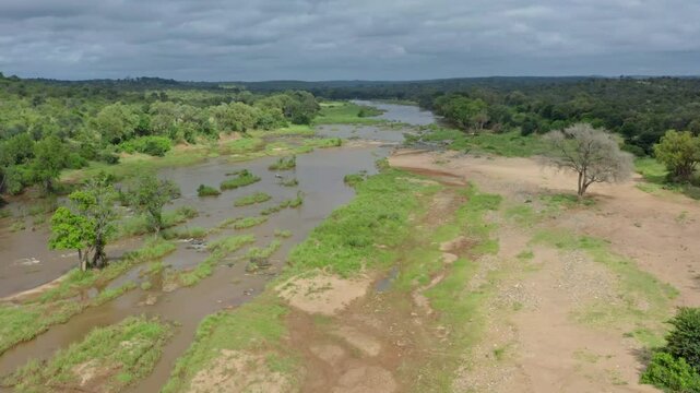 Aerial View Of Olifants River In Kruger National Park, South Africa.