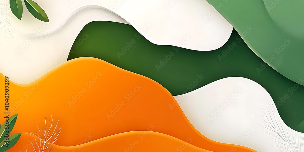 Poster a pattern of abstract shapes and lines in bright primary colors,