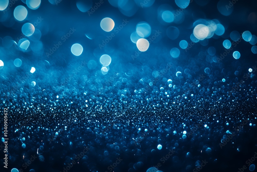 Poster the image is a blue background with many small blue dots scattered throughout. the dots are of varyi