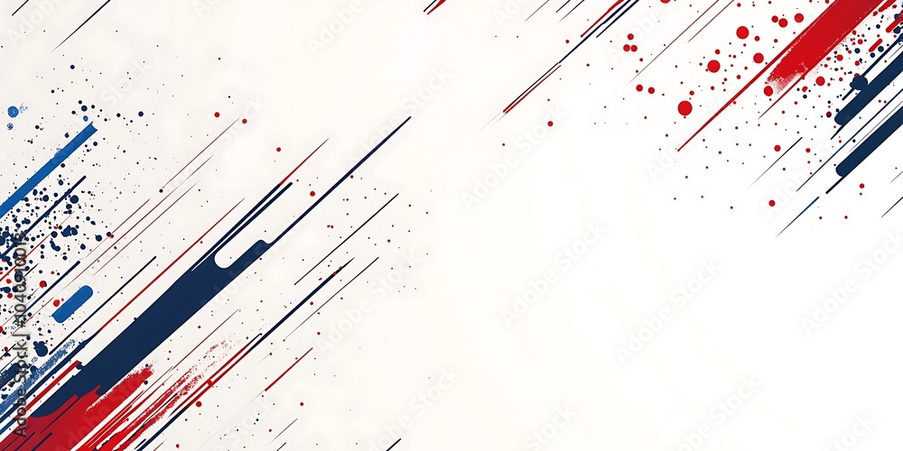 Poster a pattern of abstract shapes and lines in bright primary colors,