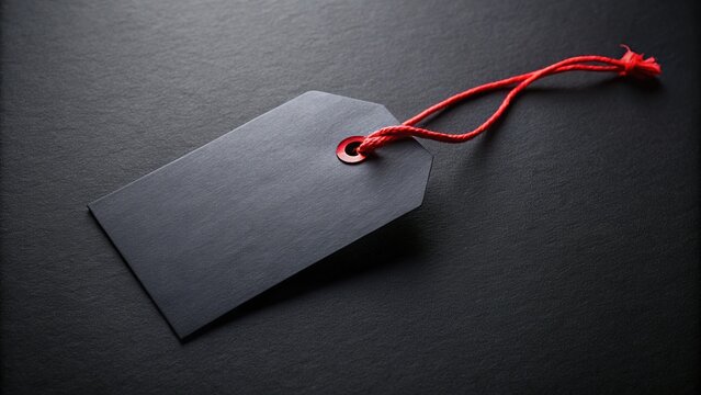 Elegant black tag for personalized messages.