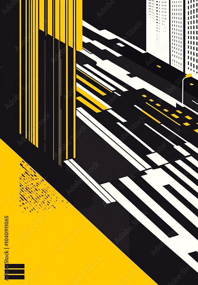 Aufkleber a pattern of abstract shapes and lines in bright primary colors,