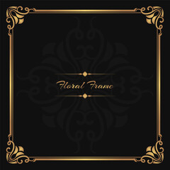 Vintage frame gold floral ornament