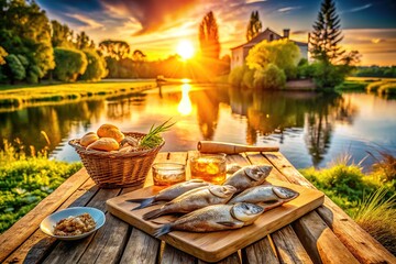 Obraz premium Explore culinary delights in the scenic backdrop of the Brière Marsh.