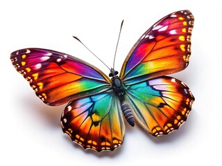 Fototapeta premium Exquisite butterfly portraits, isolated against a pure white background.