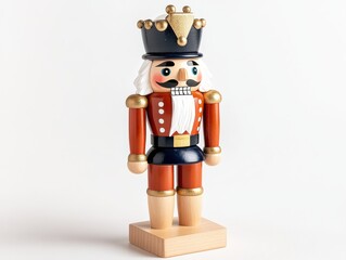 Obraz premium Classic wooden nutcracker soldier figurine with black hat and regal accents