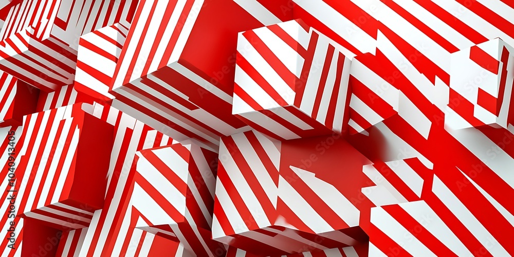 Poster the pattern of interlacing cubes creates an abstract and dynamic composition with a strong visual im