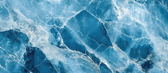 Obraz premium Blue marble texture with intricate white veins and luxurious abstract patterns