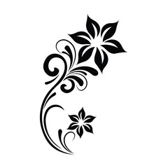Black and white Flower corner border and wedding vector design.