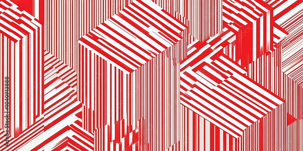 Poster the pattern of interlacing cubes creates an abstract and dynamic composition with a strong visual im