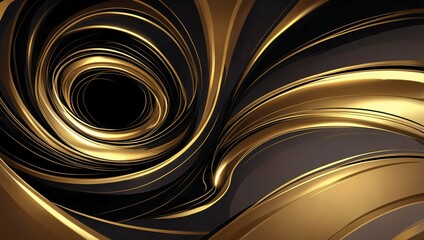Infinite Golden Vortex: Abstract Metallic Swirls and Deep Shadows