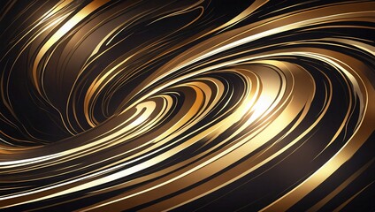 Golden Swirls of Elegance: A Fluid Abstract Design with Metallic Highlights