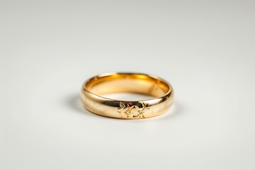 Wedding ring isolated on white background.