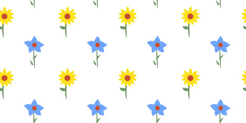 Flower illustration pattern. Flower seamless pattern background. Flower background. Floral decoration background. silhouette flower background.