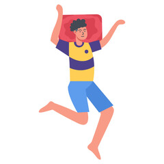 Men Sleeping Pose Character with Cartoon Design and Shape. Flat Vector Illustration.