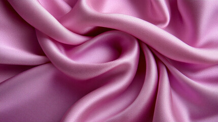 Obraz premium pink fabric texture with a subtle sheen, elegantly draped against a rich purple backdrop, symbolizing tranquility, creativity, and warmth. Ideal for backgrounds in fashion or design projects