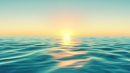 Fototapeta premium Serene Sunset Over Calm Ocean Waves
