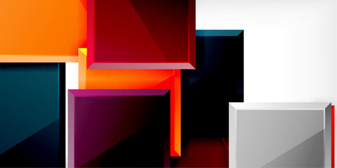 Colorful squares and rectangles. Vector Illustration For Wallpaper, Banner, Background, Card, Book Illustration, landing page