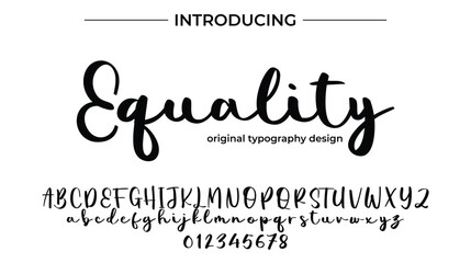 Equality Font Stylish brush painted an uppercase vector letters, alphabet, typeface