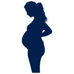 Pregnant Women Silhouette. Isolated Vector Illustration.