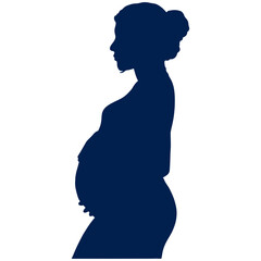 Pregnant Women Silhouette. Isolated Vector Illustration.