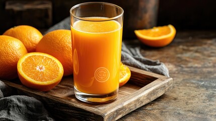 Freshly Squeezed Orange Juice in a Glass
