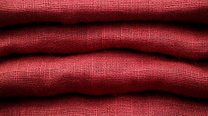 red cloth fabric background with intricate texture. The vibrant red symbolizes passion, power, and intensity, evoking emotions of energy, strength, and determination amidst a chaotic pattern