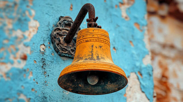 school bell rings under a bright blue sky, symbolizing the start of a new school year. The clear sky represents fresh opportunities and new beginnings, while the bell calls students to learn and grow