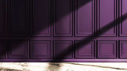 Modern Classic Purple Wall Interior design with Wainscot design, with an elegant and luxurious feel
