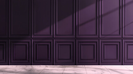 Modern Classic Purple Wall Interior design with Wainscot design, with an elegant and luxurious feel