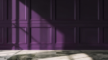 Modern Classic Purple Wall Interior design with Wainscot design, with an elegant and luxurious feel