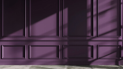 Modern Classic Purple Wall Interior design with Wainscot design, with an elegant and luxurious feel