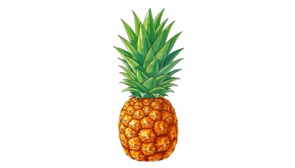 Fototapeta premium Hand-Drawn Illustration of a Whole Pineapple