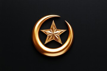 Minimalist crescent moon and star symbol, representing mystical energy and enlightenment in soft, simple strokes