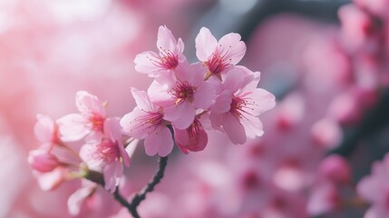 Naklejka premium Cherry Blossom Transformation, a breathtaking display of nature's beauty as delicate petals unfurl in a serene garden setting over days