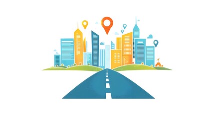 A blueprint style with a clear path symbolizing the concept of roadmap planning guidance and strategic direction for projects business or technological solutions