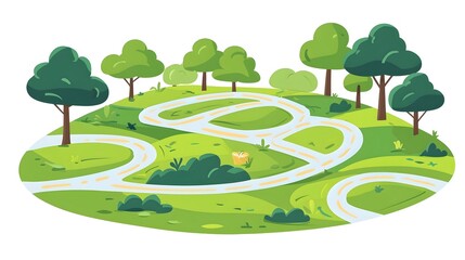 Obraz premium Branching Road Paths Visualizing Decision Making and Planning Guidance Flat Design on White Background Depicting Concept of Strategy Opportunity and Navigating Choices
