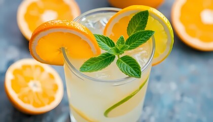 Fototapeta premium Refreshing Iced Citrus Drink