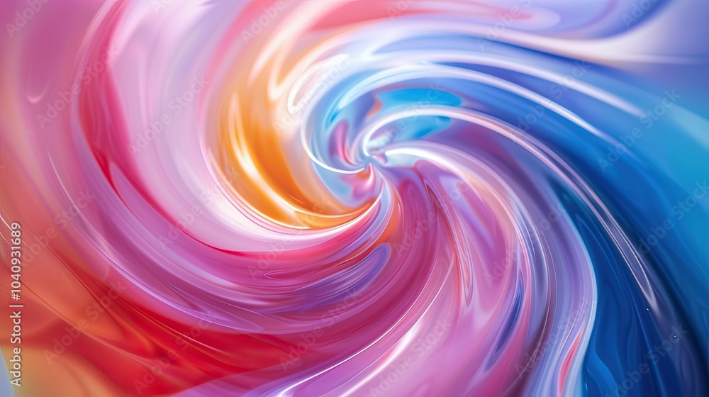 Poster abstract swirling patterns of colored glass with a soft focus.