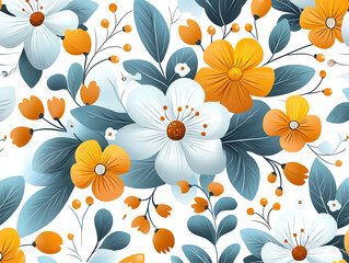 Charming repeating floral patterns on wallpaper perfect for nurses to create a relaxing and cheerful environment