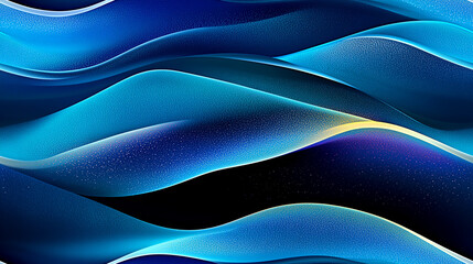 Obraz premium The image is a blue wave with a lot of glitter on it. The glitter is scattered throughout the wave, giving it a sparkling and dynamic appearance. The blue color of the wave is vibrant and eye-catching